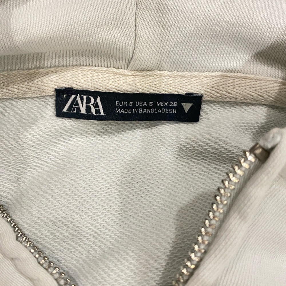 Zara Off-White Zip-Up Jacket